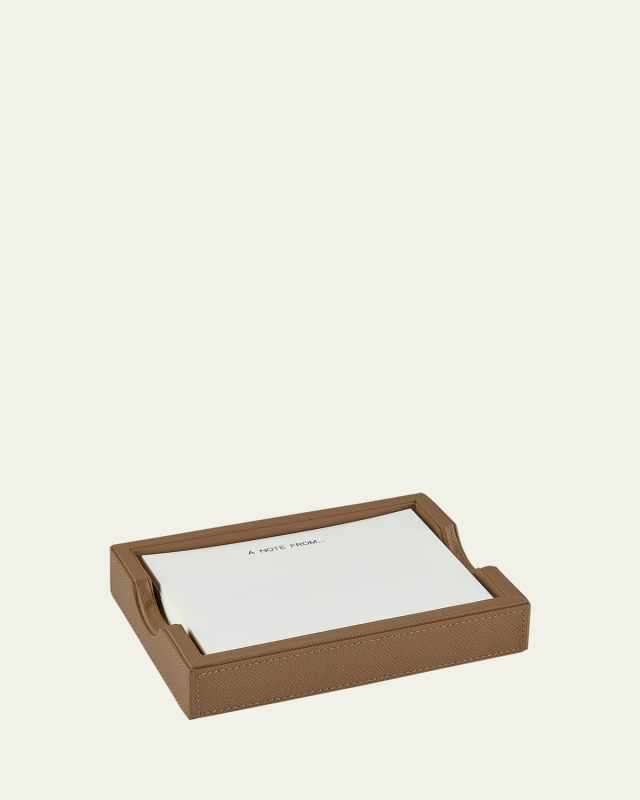 Leather Memo Tray with 100 "A Note From" Note Cards